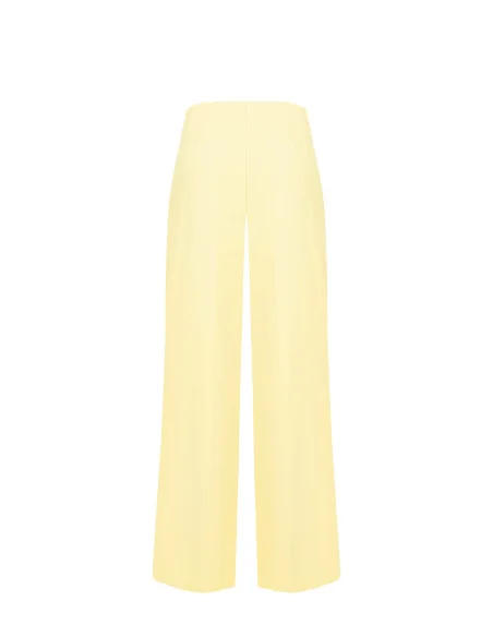 Pantalon palazzo en tissu poly-viscose avec fermeture éclair latérale Rinascimento