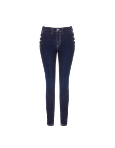 Jeans Skinny Con Bottoni Sui Fianchi Rinascimento