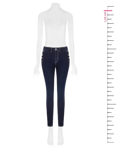Jeans Skinny avec boutons sur les hanches Rinascimento