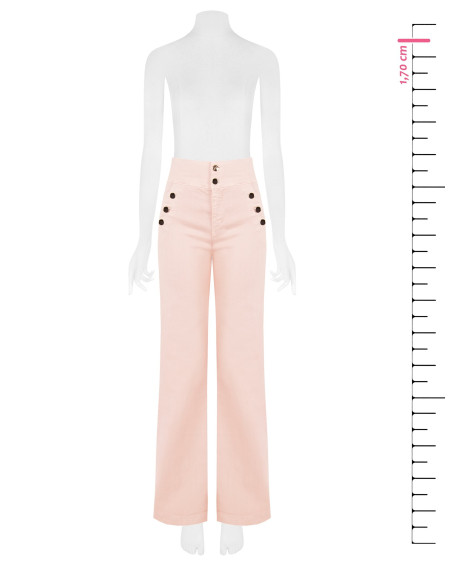 Straight High Waist Elasticised Jeans With Buttons Rinascimento
