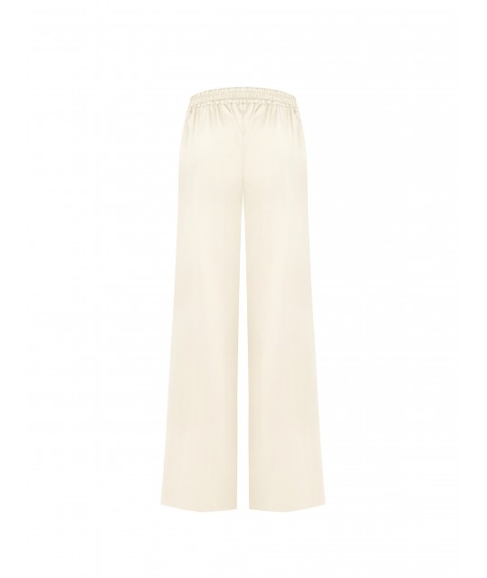 Pantaloni Palazzo In Misto Viscosa Con Elastico Dietro Rinascimento