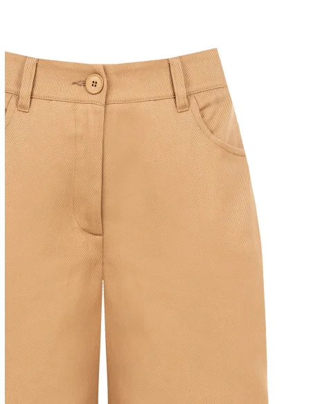Pantaloni Larghi Cropped In Denim Con Elastico Dietro Rinascimento