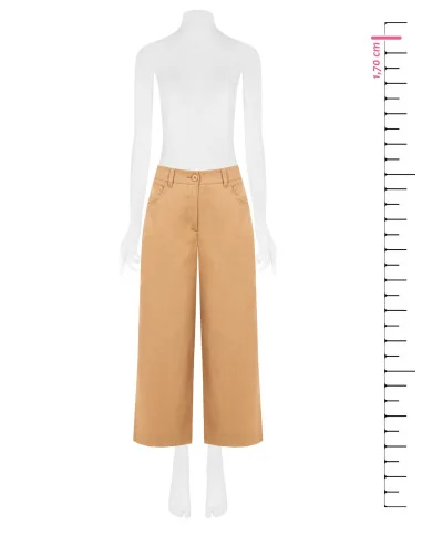 Cropped Denim Baggy Trousers With Elastic Back Rinascimento