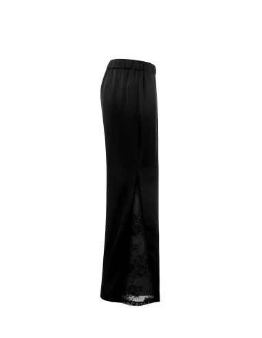 Satin Palace Trousers With Lace Insert On Side Rinascimento