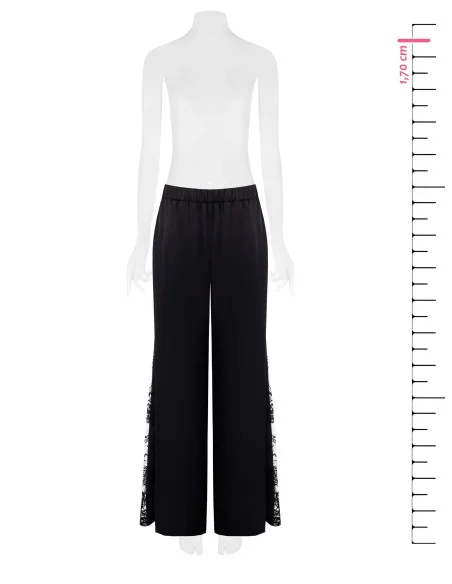 Pantalon en satin Palace avec insertion de dentelle sur le côté Rinascimento