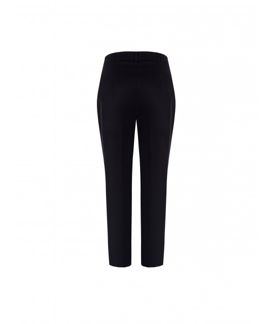Cotton Blend Cropped Trousers With Pockets Rinascimento