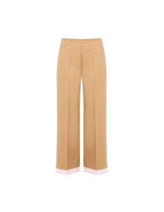 Pantaloni Palazzo In Poliviscosa Con Inserto A Righe E Tasche Rinascimento