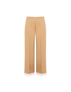 Polyviscose Palace Trousers With Striped Insert And Pockets Rinascimento