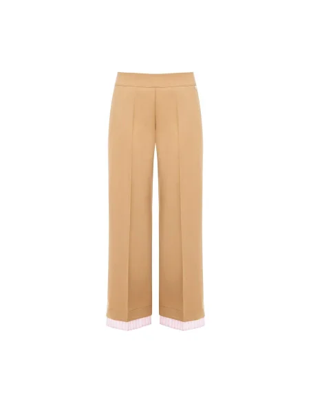 Polyviscose Palace Pantalon avec empiècement rayé et poches Rinascimento