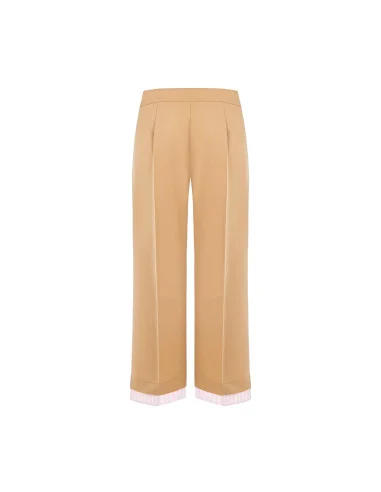 Pantaloni Palazzo In Poliviscosa Con Inserto A Righe E Tasche Rinascimento