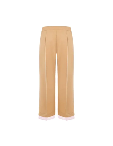 Pantaloni Palazzo In Poliviscosa Con Inserto A Righe E Tasche Rinascimento