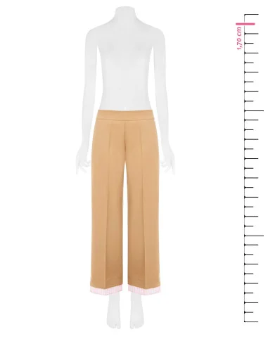 Pantaloni Palazzo In Poliviscosa Con Inserto A Righe E Tasche Rinascimento