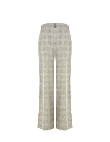 Rinascimento Check Cotton Linen Palazzo Trousers