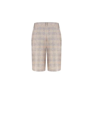 Bermuda baggy en coton et lin mélangés à carreaux Rinascimento