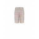 Baggy Bermuda Shorts In Mixed Cotton And Linen Checked Rinascimento