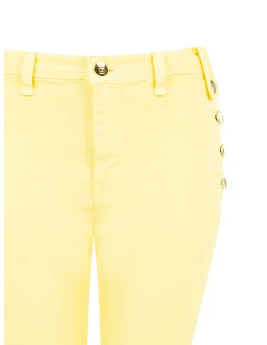 Pantaloni Denim Skinny Con Bottoni Sui Fianchi Rinascimento