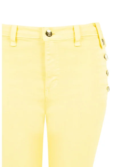 Pantaloni Denim Skinny Con Bottoni Sui Fianchi Rinascimento