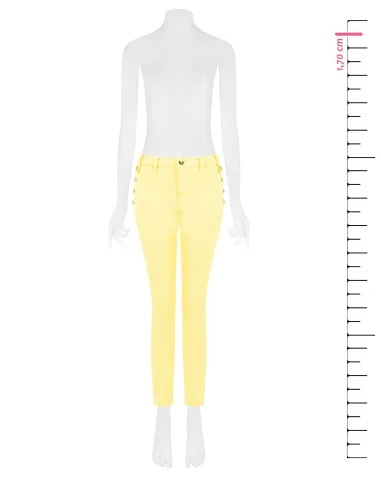 Pantalon skinny en denim avec boutons sur les hanches Rinascimento