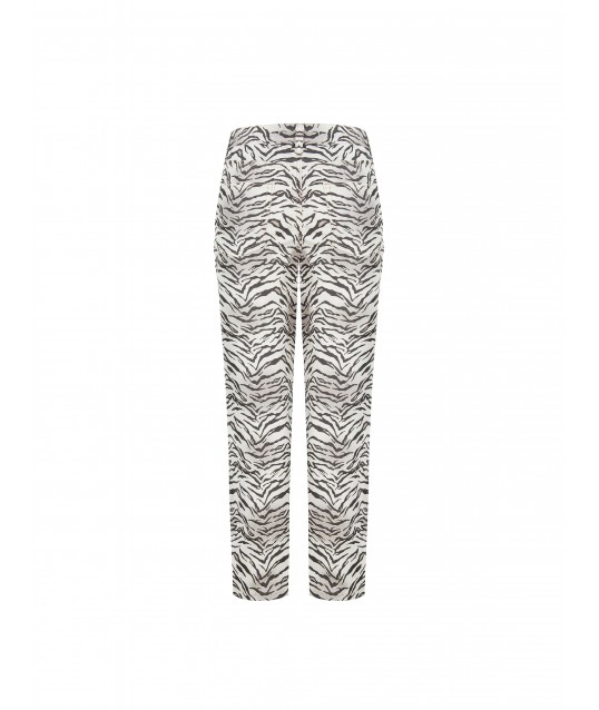 Pantalon de coton Rinascimento imprimé zèbre, longueur cheville