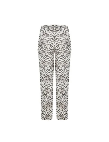 Pantalon de coton Rinascimento imprimé zèbre, longueur cheville