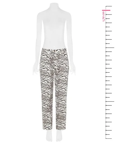 Pantalon de coton Rinascimento imprimé zèbre, longueur cheville