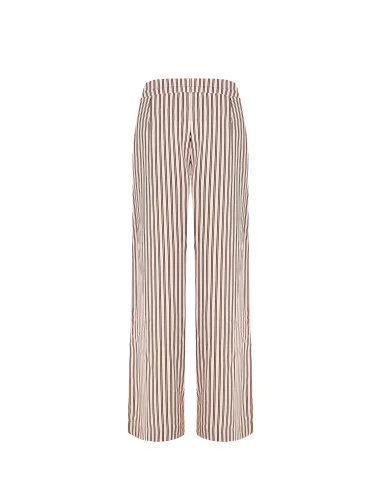 Pantaloni Palazzo In Raso A Righe Con Coulisse E Tasche Rinascimento