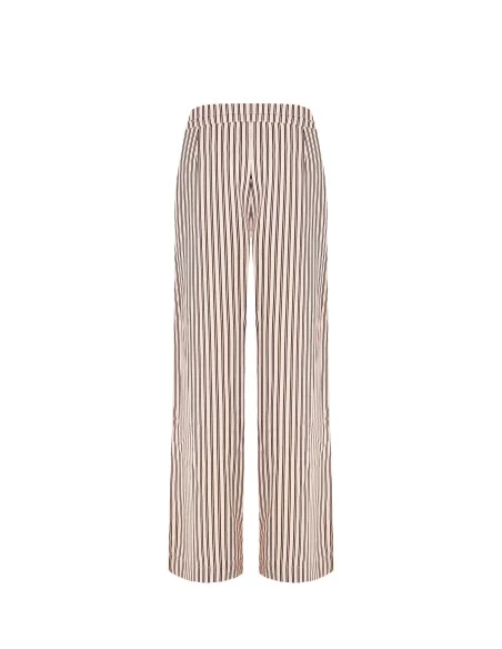 Pantaloni Palazzo In Raso A Righe Con Coulisse E Tasche Rinascimento