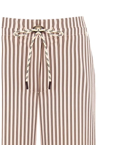 Striped Satin Palazzo Trousers with Drawstring and Pockets Rinascimento
