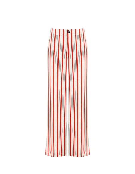 Pantaloni Palazzo A Righe Con Elastico Dietro E Tasche Rinascimento