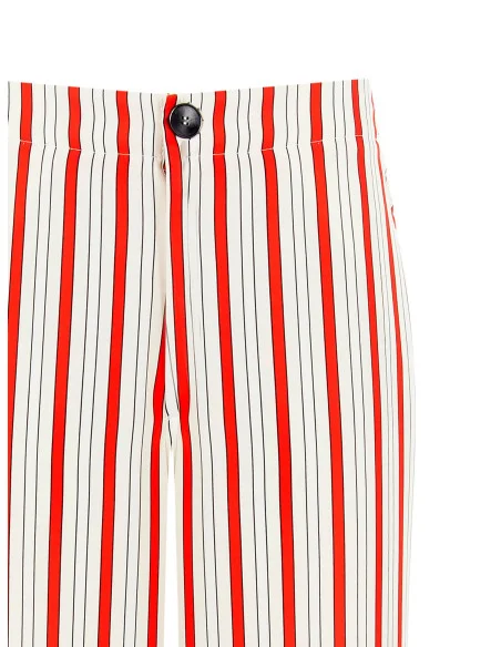 Striped Palazzo Trousers With Elastic Back And Pockets Rinascimento
