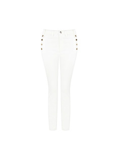 Pantalon skinny en denim avec boutons sur les hanches Rinascimento