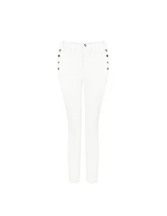 Pantalon skinny en denim avec boutons sur les hanches Rinascimento