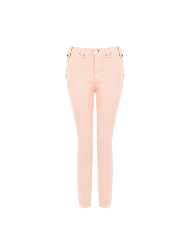 Skinny Denim Trousers With Buttons On Hips Rinascimento
