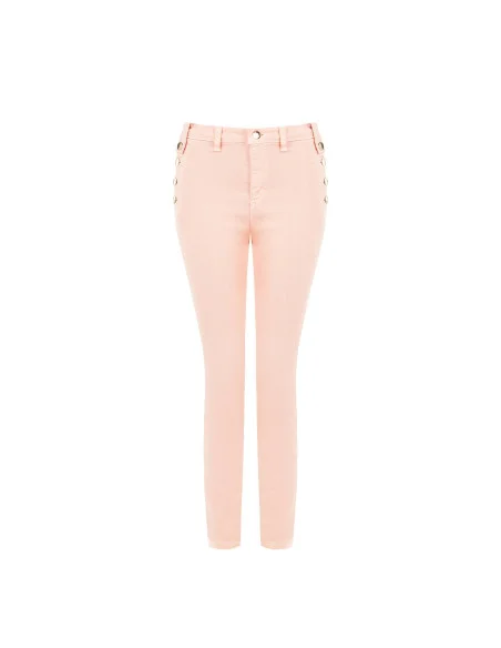 Pantalon skinny en denim avec boutons sur les hanches Rinascimento