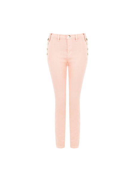 Pantaloni Denim Skinny Con Bottoni Sui Fianchi Rinascimento