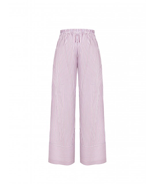 Pantalon palazzo en coton rayé avec dos élastiqué