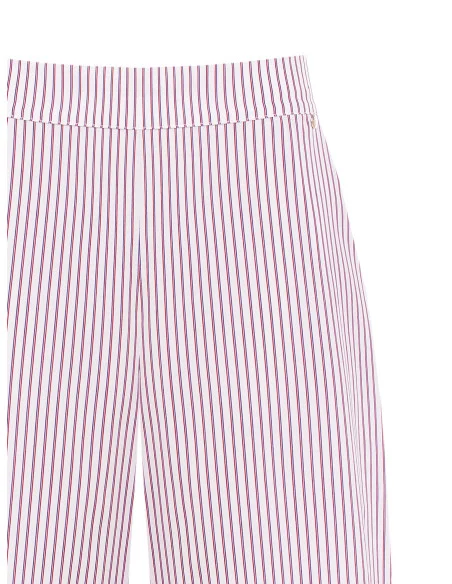 Striped Cotton Palazzo Trousers With Elasticated Back