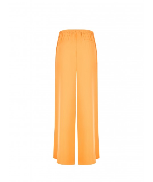 Fluid fabric palazzo trousers with pleats and elasticated back Rinascimento
