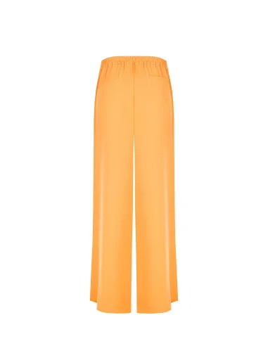 Fluid fabric palazzo trousers with pleats and elasticated back Rinascimento