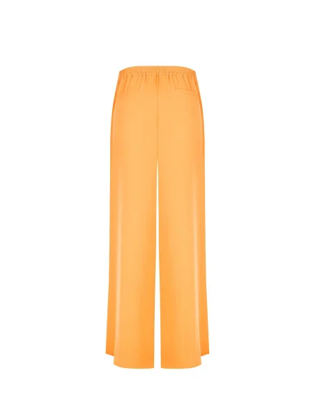 Fluid fabric palazzo trousers with pleats and elasticated back Rinascimento