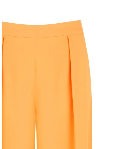 Pantaloni Palazzo In Tessuto Fluido Con Pinces Ed Elastico Dietro Rinascimento