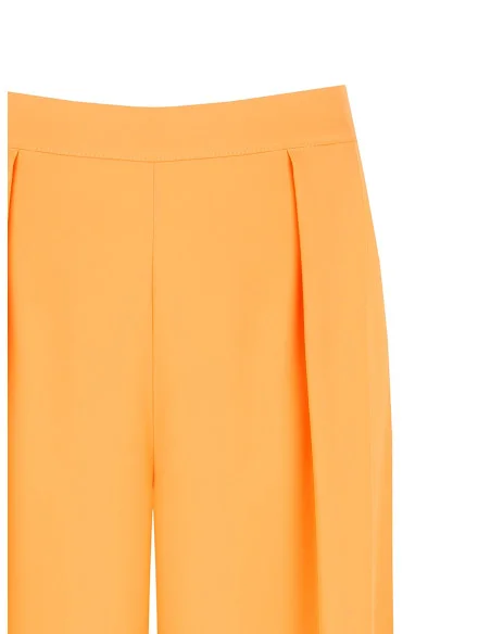 Fluid fabric palazzo trousers with pleats and elasticated back Rinascimento