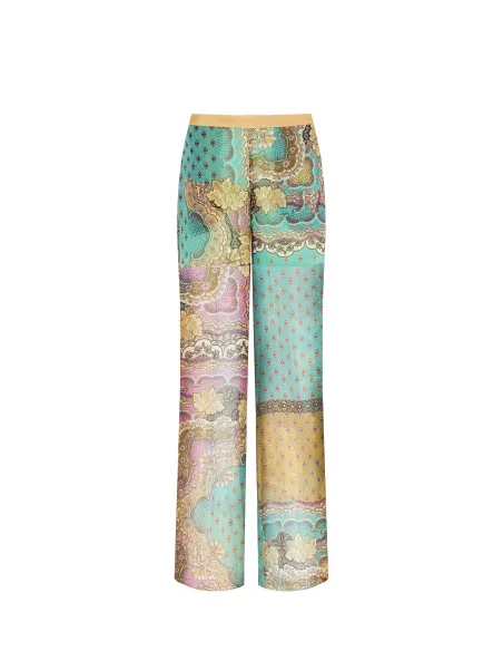 Semi-sheer Georgette Palace Trousers With Integrated Shorts And Pockets Rinascimento