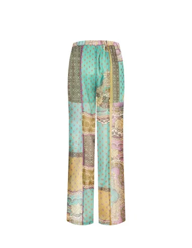 Pantalon de palais en georgette semi-transparente avec culotte et poches intégrées Rinascimento