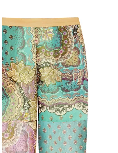 Pantalon de palais en georgette semi-transparente avec culotte et poches intégrées Rinascimento