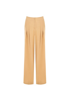Pantaloni Palazzo In Misto Viscosa E Lino Con Doppia Pinces E Tasche Rinascimento
