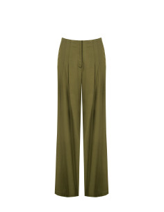 Viscose and linen blend palazzo trousers with double pleats and pockets Rinascimento 2