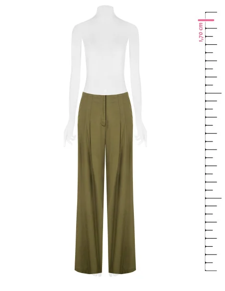 Pantaloni Palazzo In Misto Viscosa E Lino Con Doppia Pinces E Tasche Rinascimento
