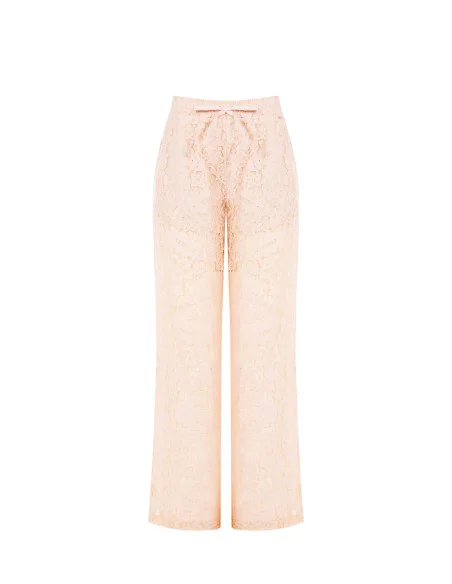 Pantaloni Palazzo In Pizzo Con Shorts Integrati E Tasche Rinascimento