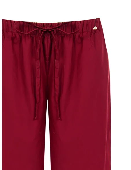 Baggy Cotton Trousers With Drawstring Waist Rinascimento